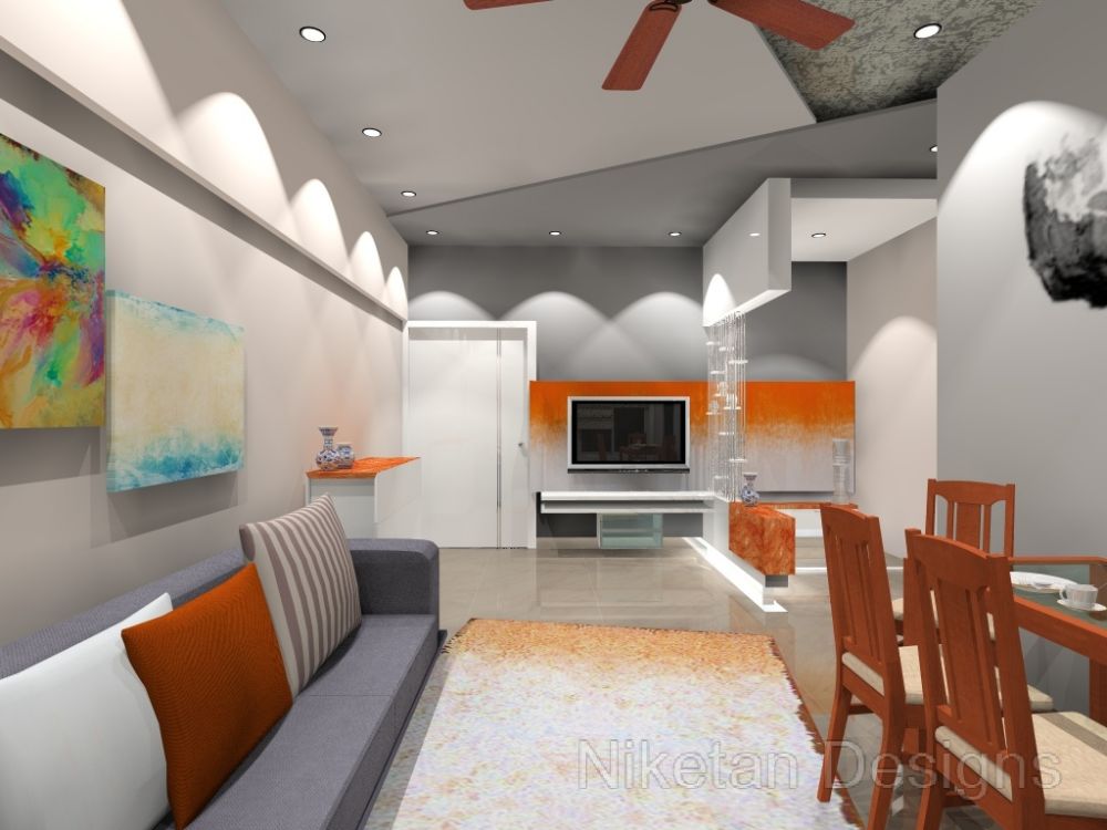 Niketan's 3D interior design for a room